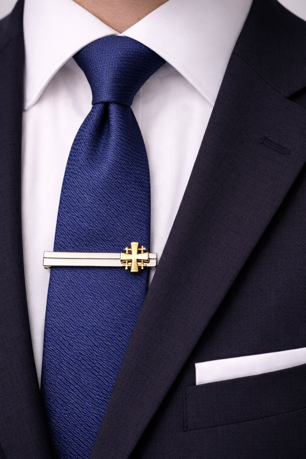 Crusader shield Christian tie clip for church and formal wear