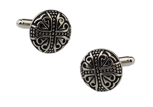 antique silver cross cufflinks