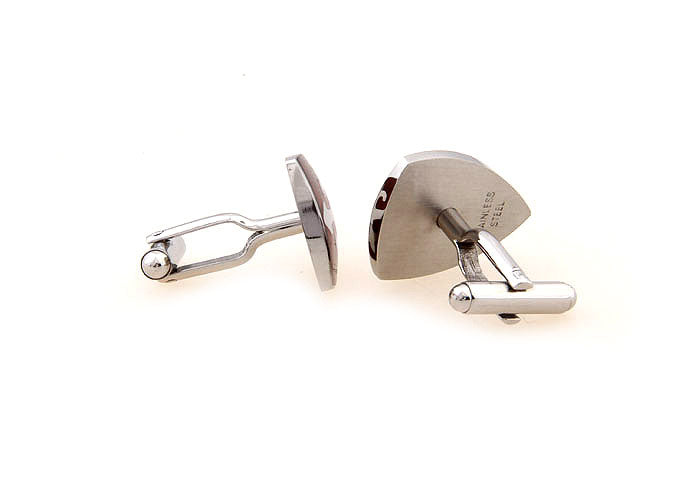 Christian religious cufflinks stainless steel and natural wood