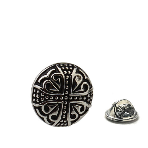 black enamel celtic cross lapel pin
