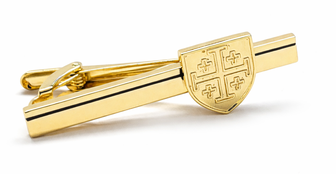 gold jerusalem cross tie clip christian mens jewelry