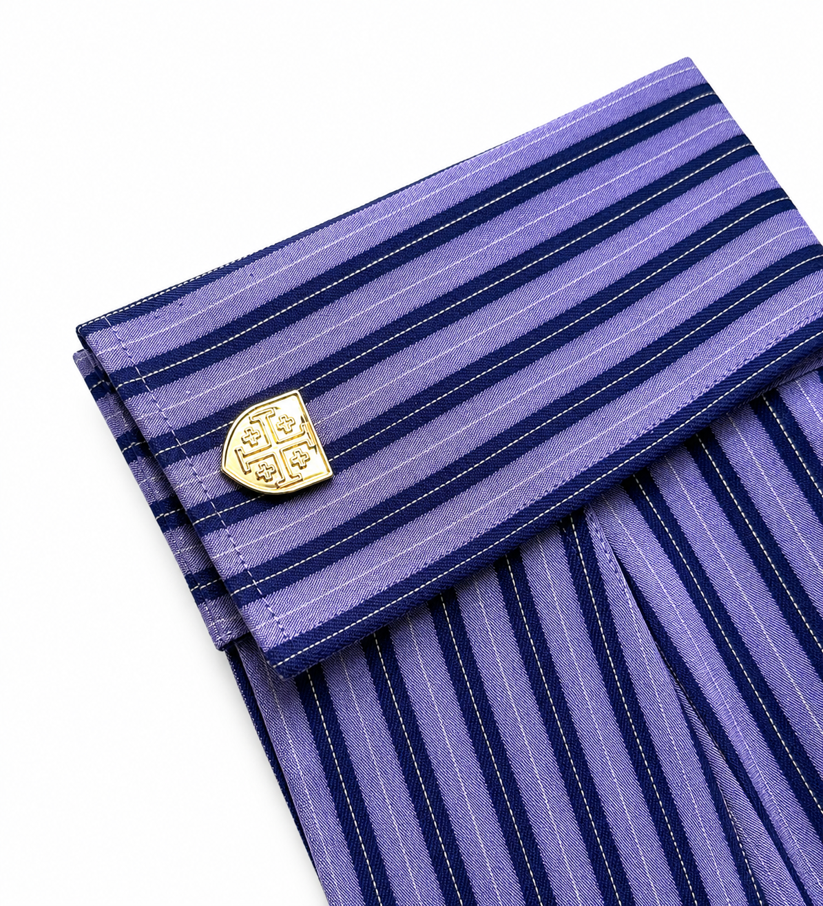 Gold Jerusalem cross cufflinks for men on white background Christian shield cuff links
