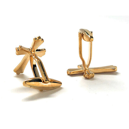 men’s cross cufflinks side view