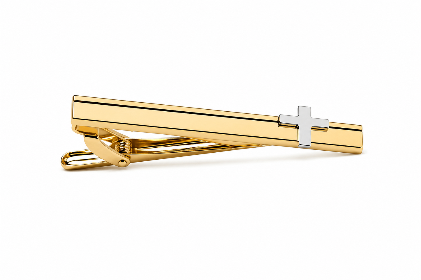 Gold Cross Tie Clip for Men Silver Christian Cross Religious Tie Bar Christian Gift Accessory