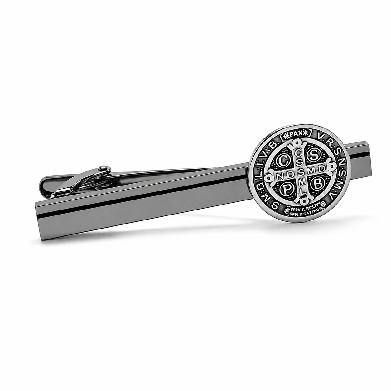 Gunmetal St. Benedict Tie Clip