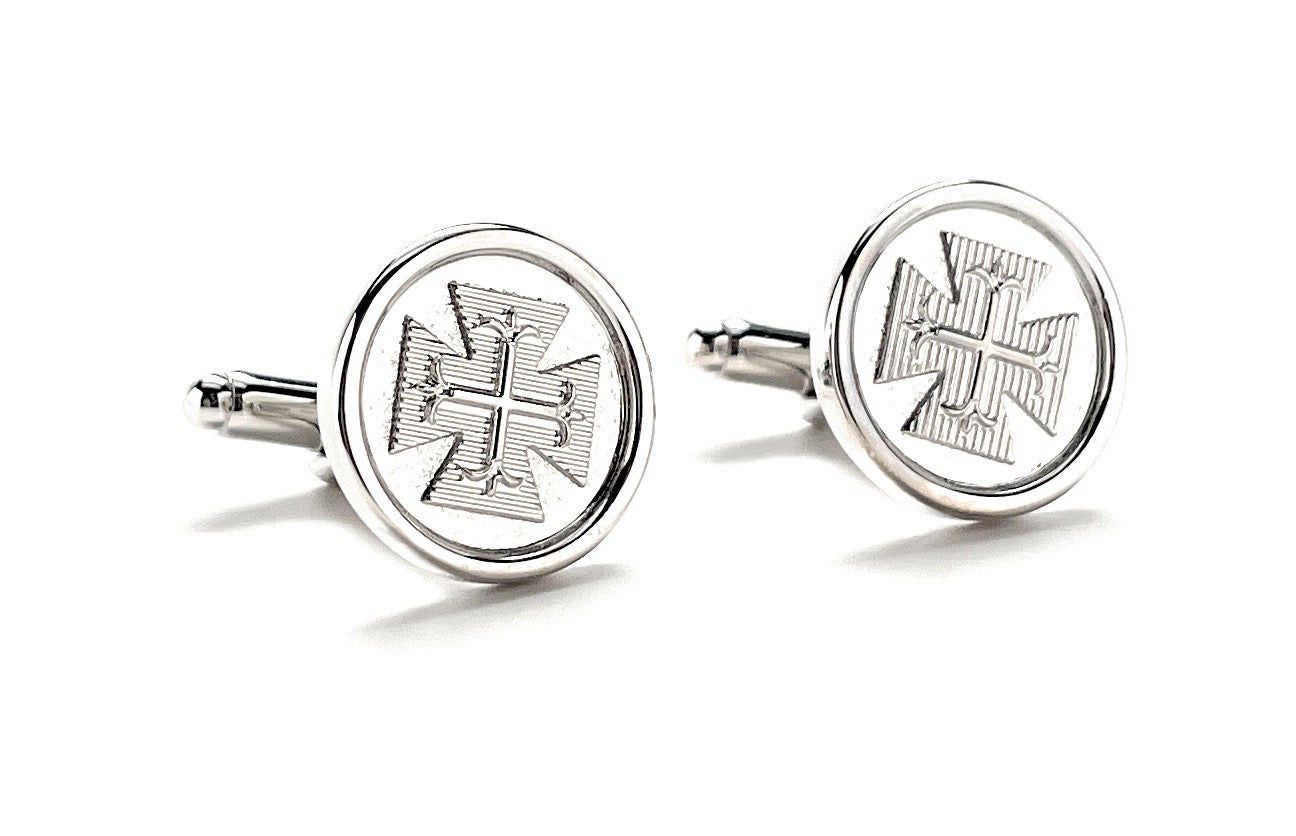 christian silver cufflinks for men