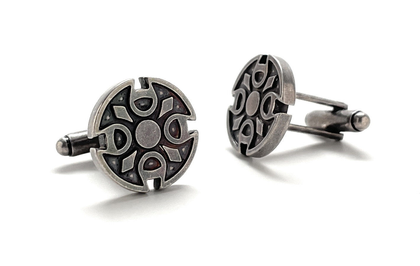 Vintage Celtic knot cufflinks in antique silver