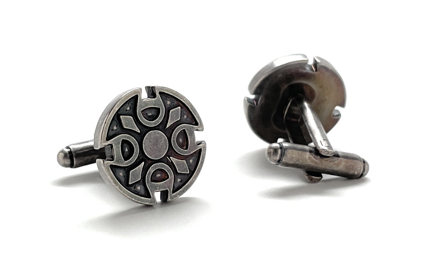 Irish heritage cufflinks with intricate knotwork