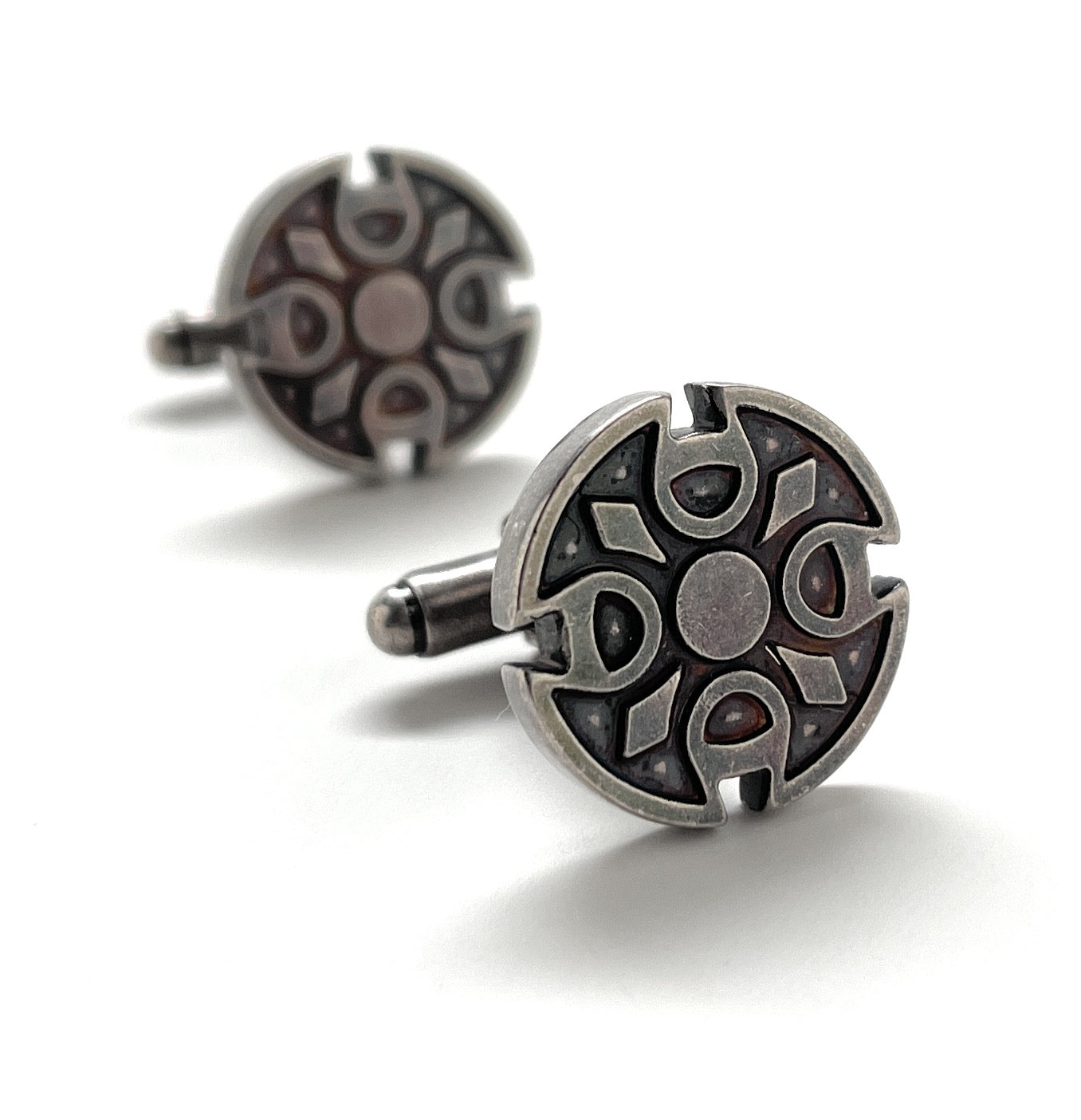 Round Celtic design cufflinks for men