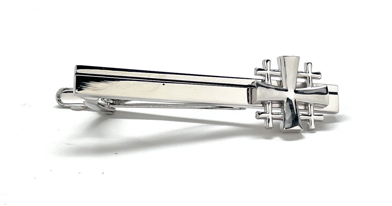 Crusader shield Christian tie clip for church wear