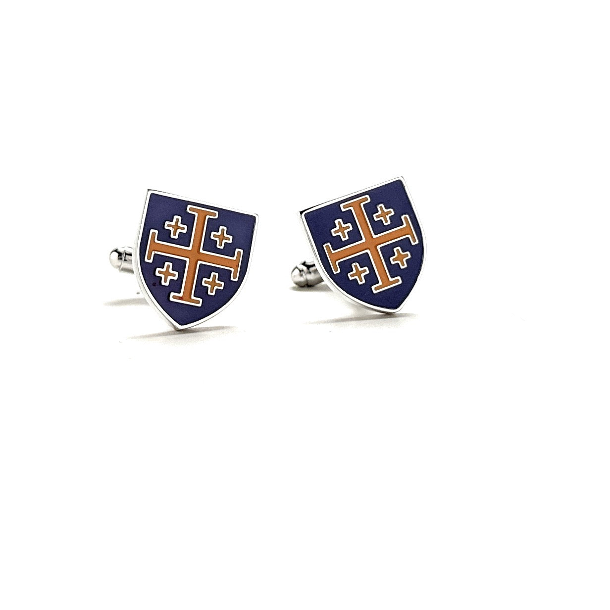 Royal Crusader Christian cufflinks silver-tone