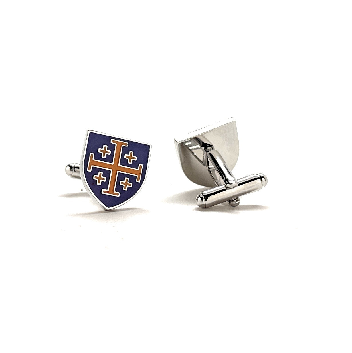Royal Crusader Christian cufflinks silver-tone