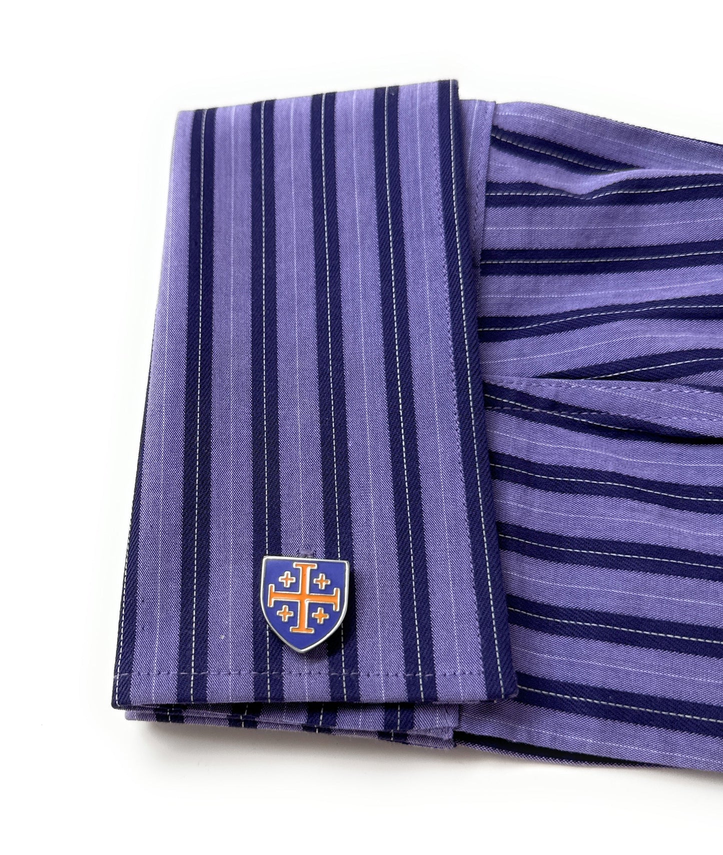 Cufflinks shirt Jerusalem Cross shield cufflinks purple gold