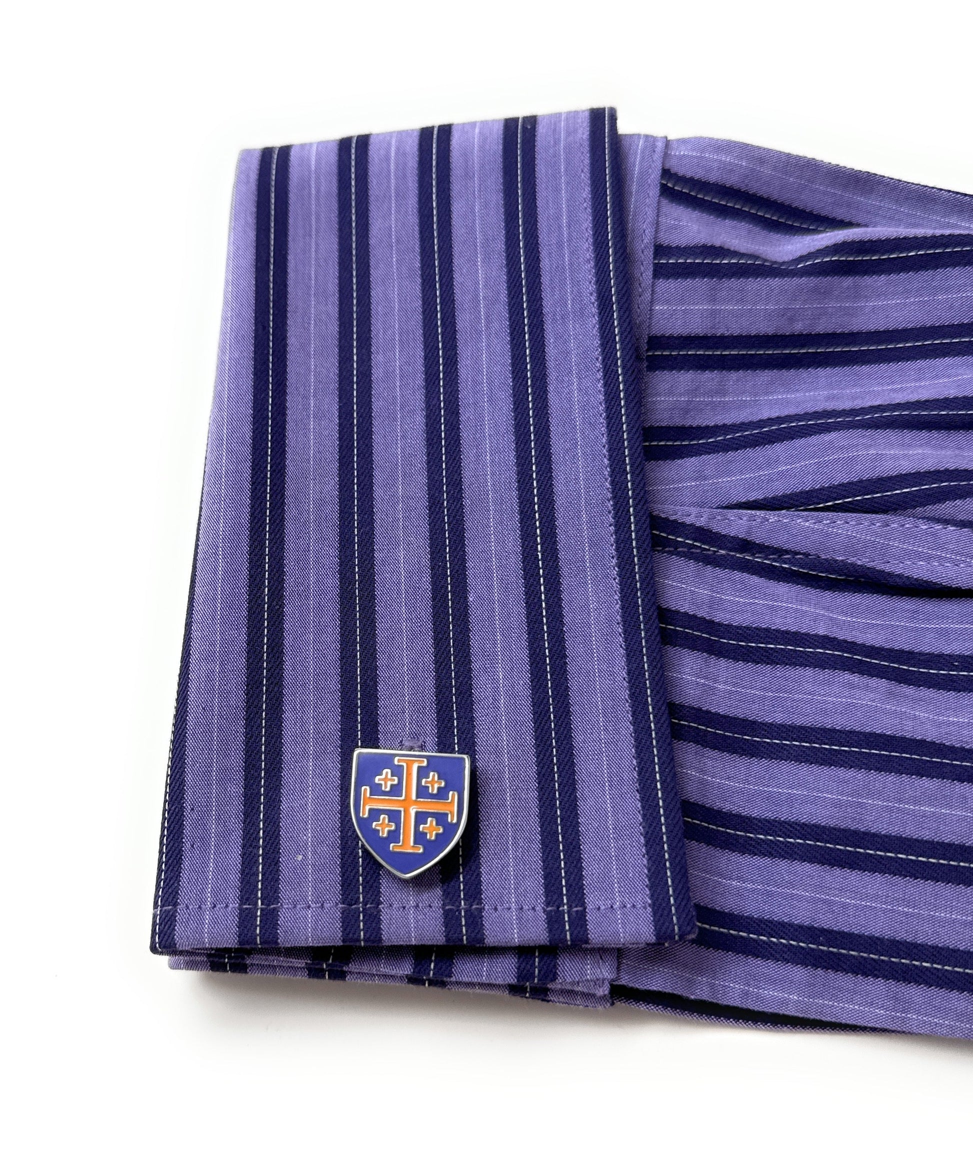 Cufflinks shirt Jerusalem Cross shield cufflinks purple gold