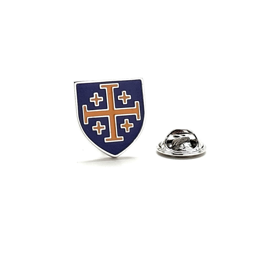 purple gold catholic lapel pin