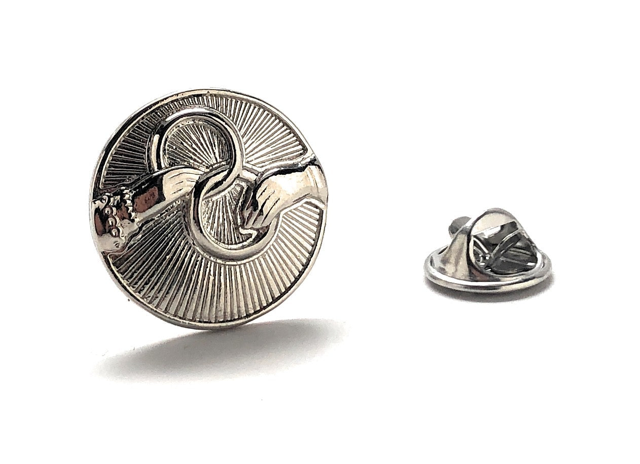 eternal rings lapel pin silver enamel