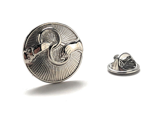 eternal rings lapel pin silver enamel