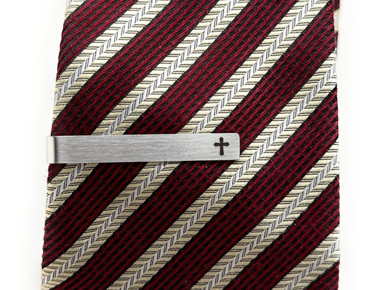 Christian stainless steel tie clip for church wear