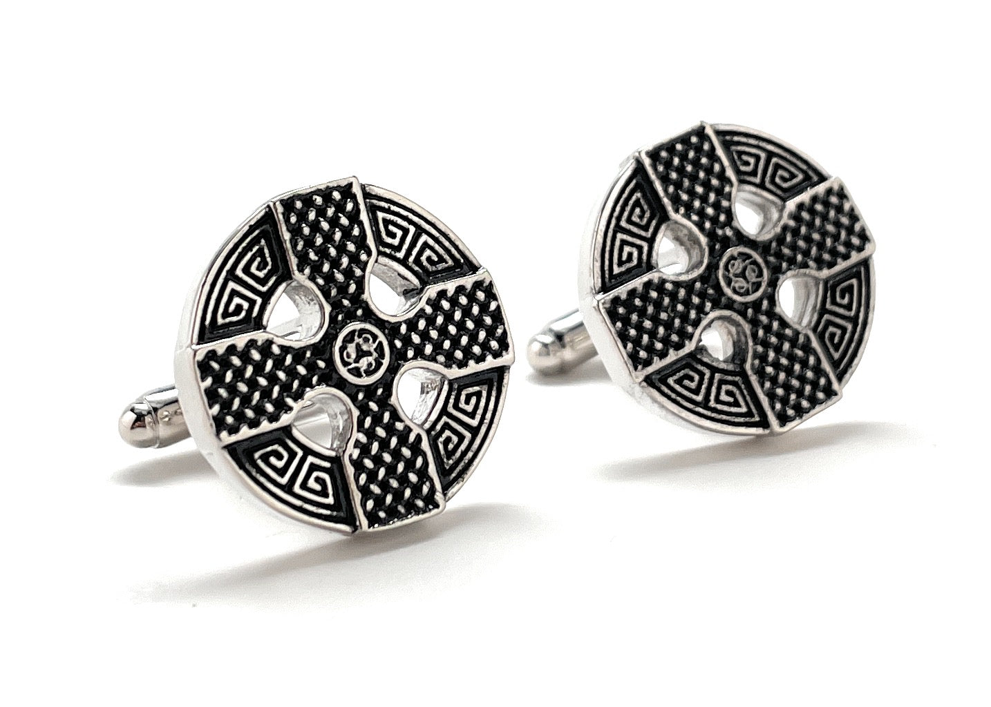 Silver Celtic Cross Christian cufflinks