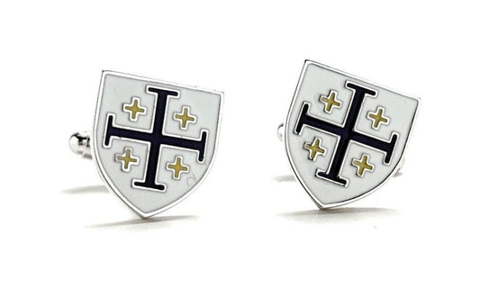 Kings Cross Jerusalem Cross cufflinks royal crusaders shield