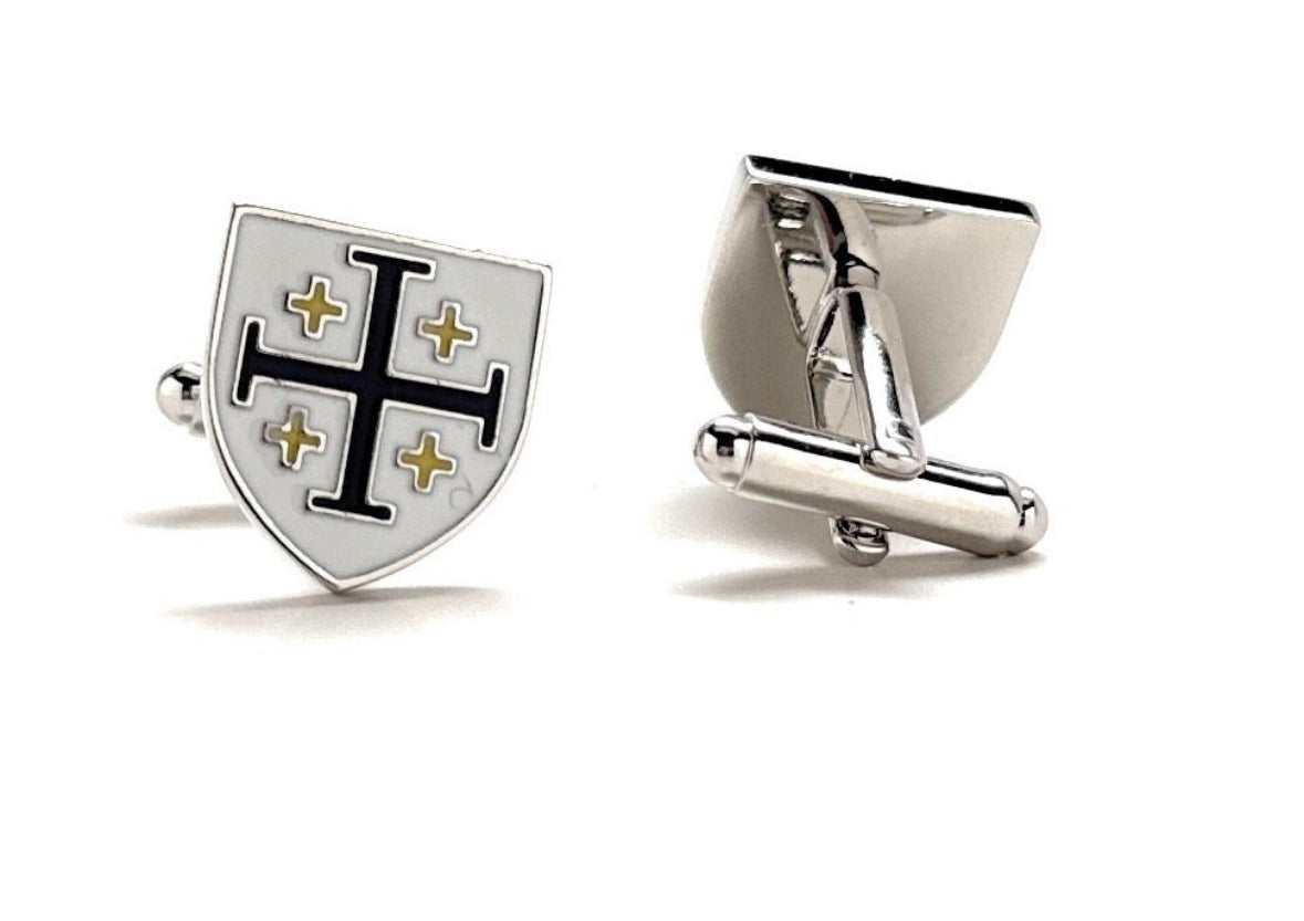 Faith-inspired men’s Jerusalem cross cufflinks