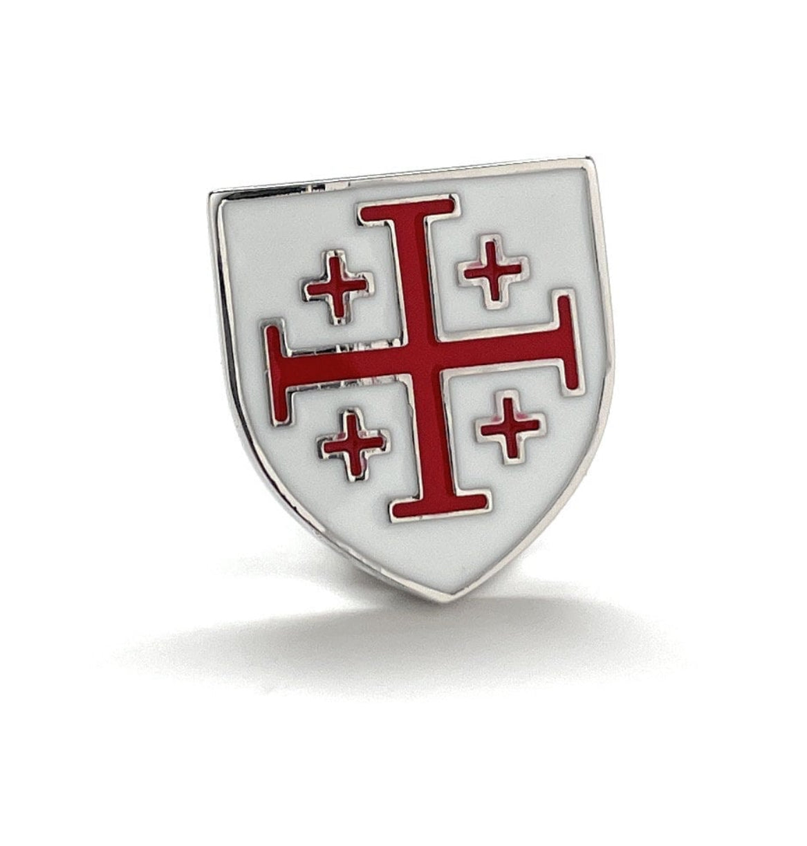 five fold jerusalem cross enamel pin