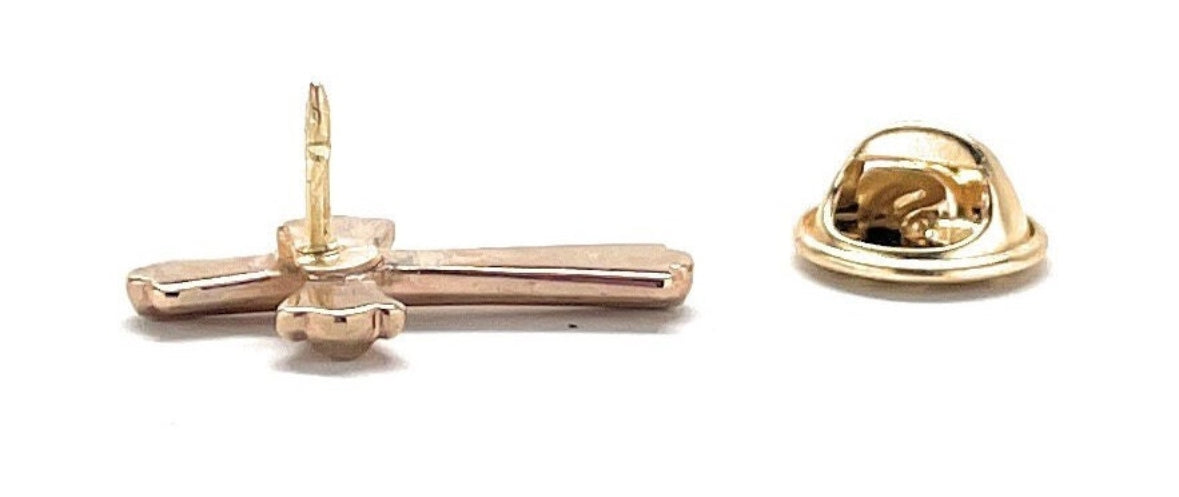 christian gold cross pin
