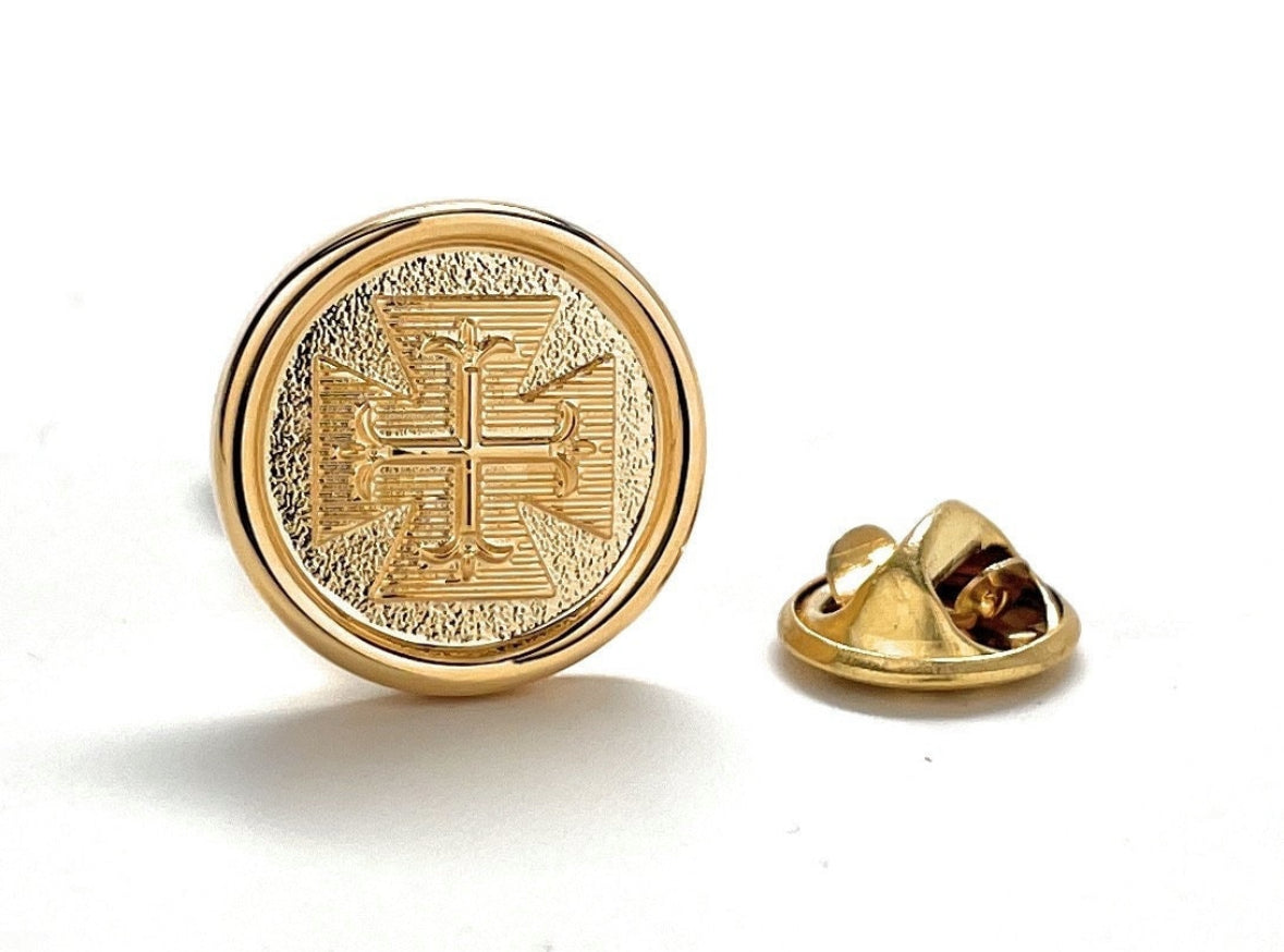 bottone cross gold lapel pin