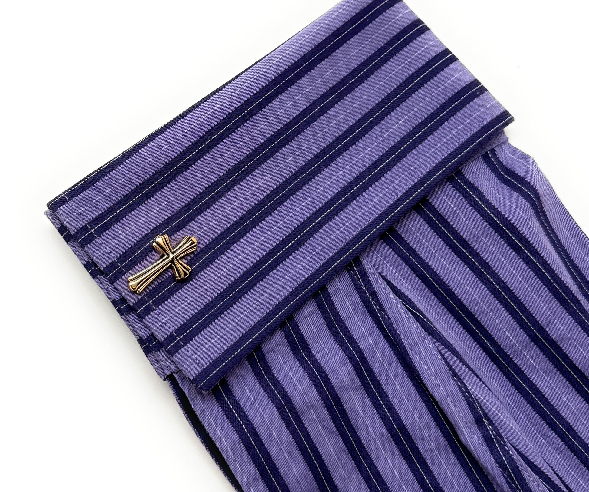 men’s cross cufflinks worn with dress shirt