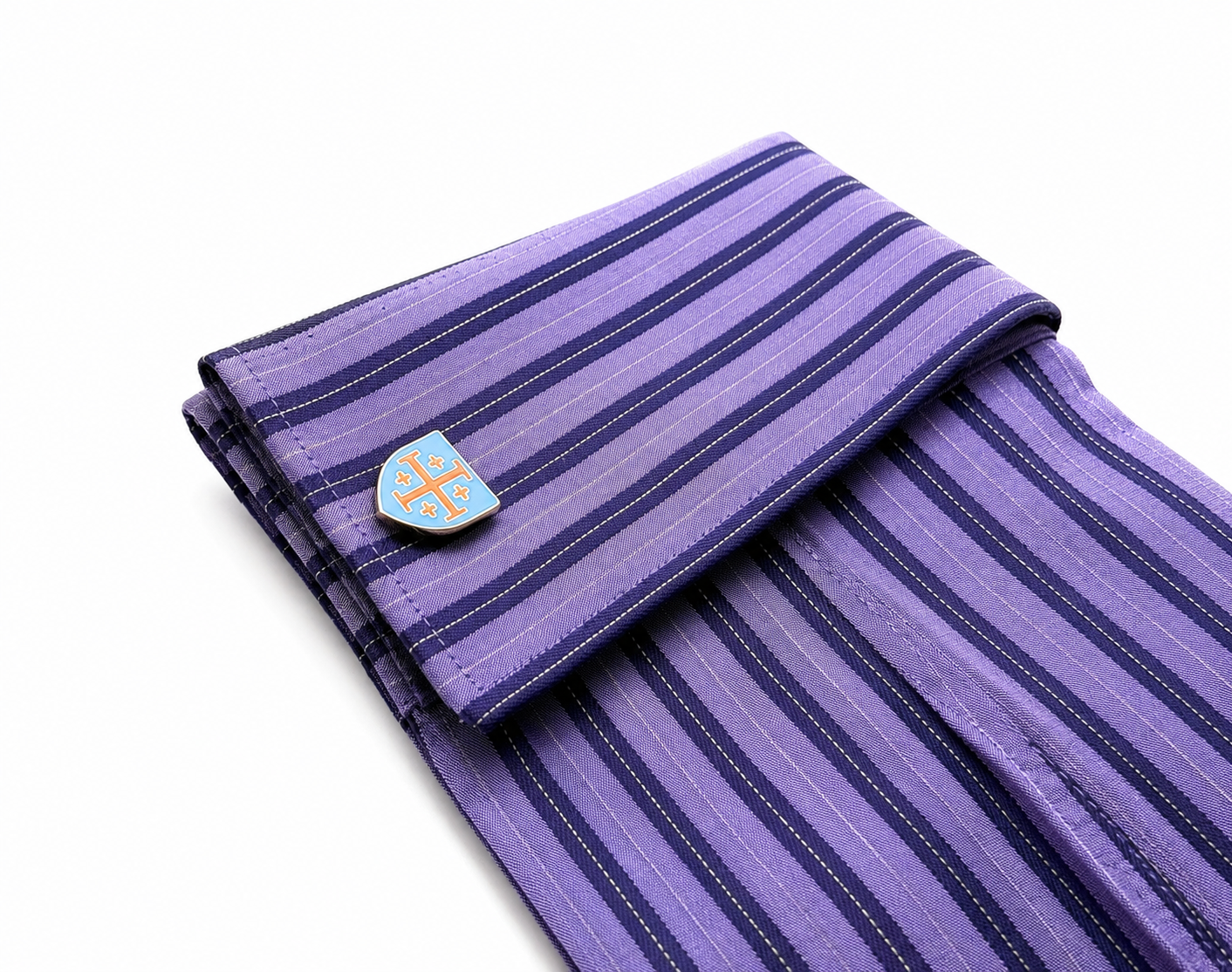 Jerusalem Cross Gold & Light Blue Enamel Cufflinks – Catholic Christian Dress Cuff Links