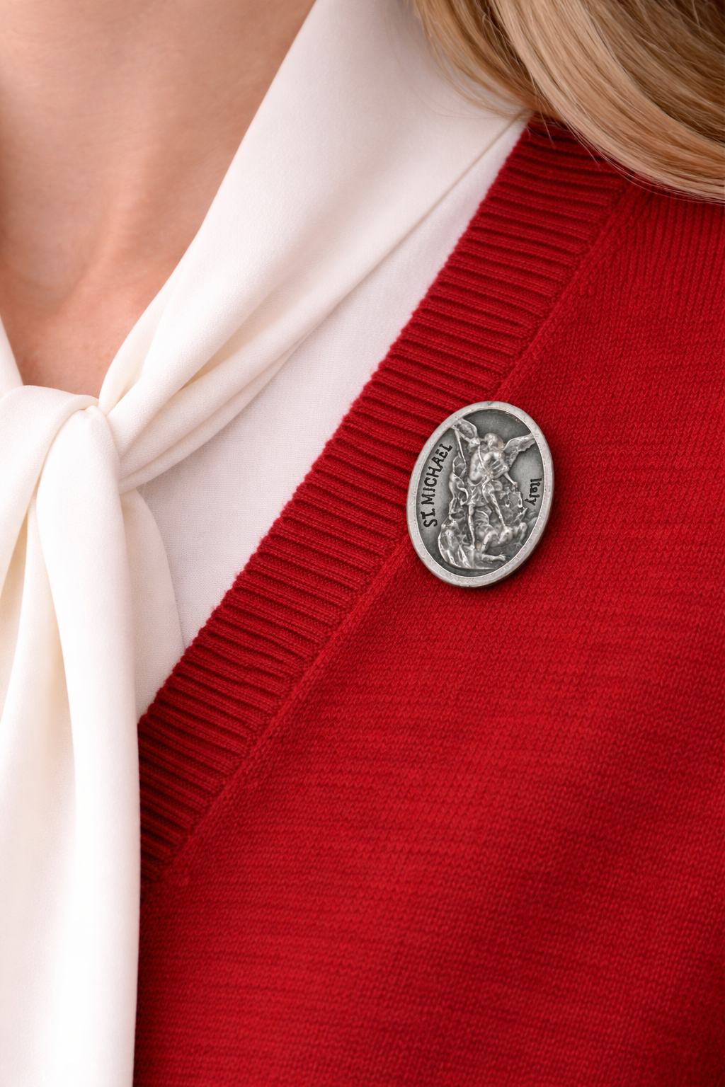 religious lapel pin st michael