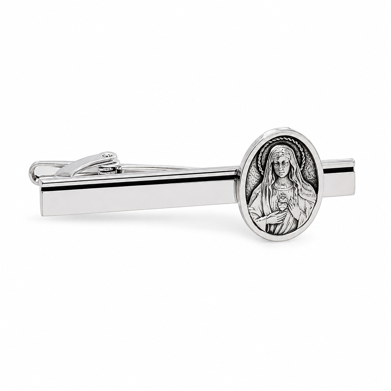 Christian men’s tie clip inspired by the Sacred Heart of Mary