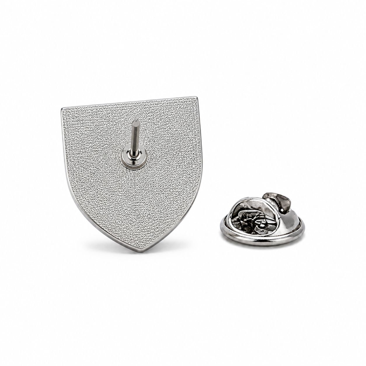 Silver Jerusalem Cross lapel pin backside