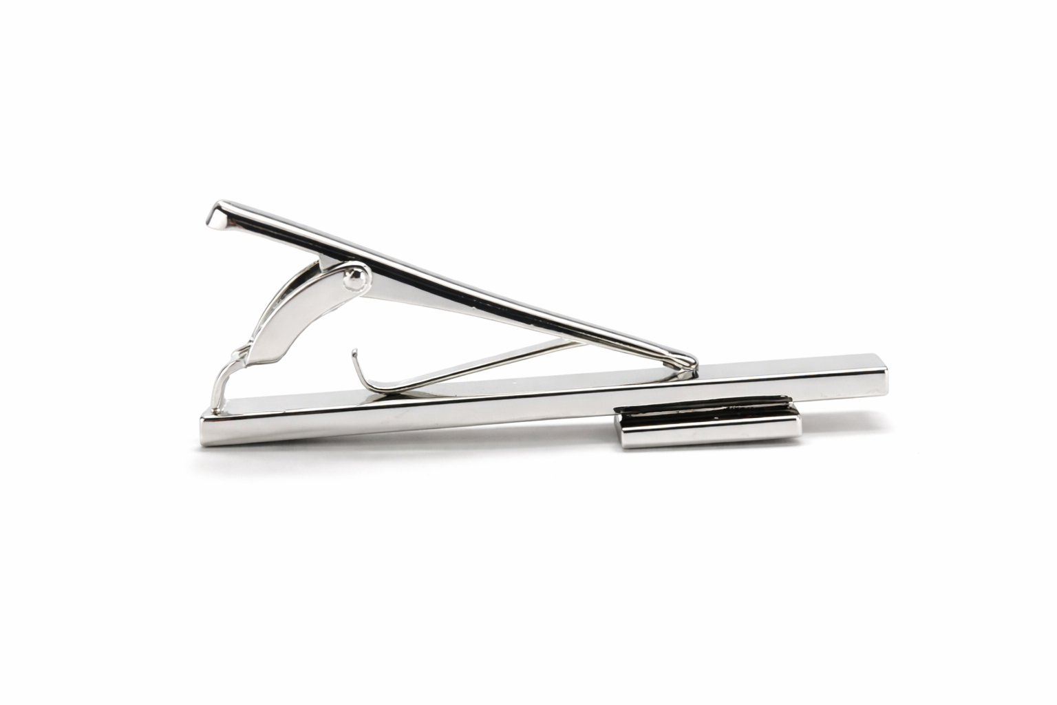 Metallic clip on a white background