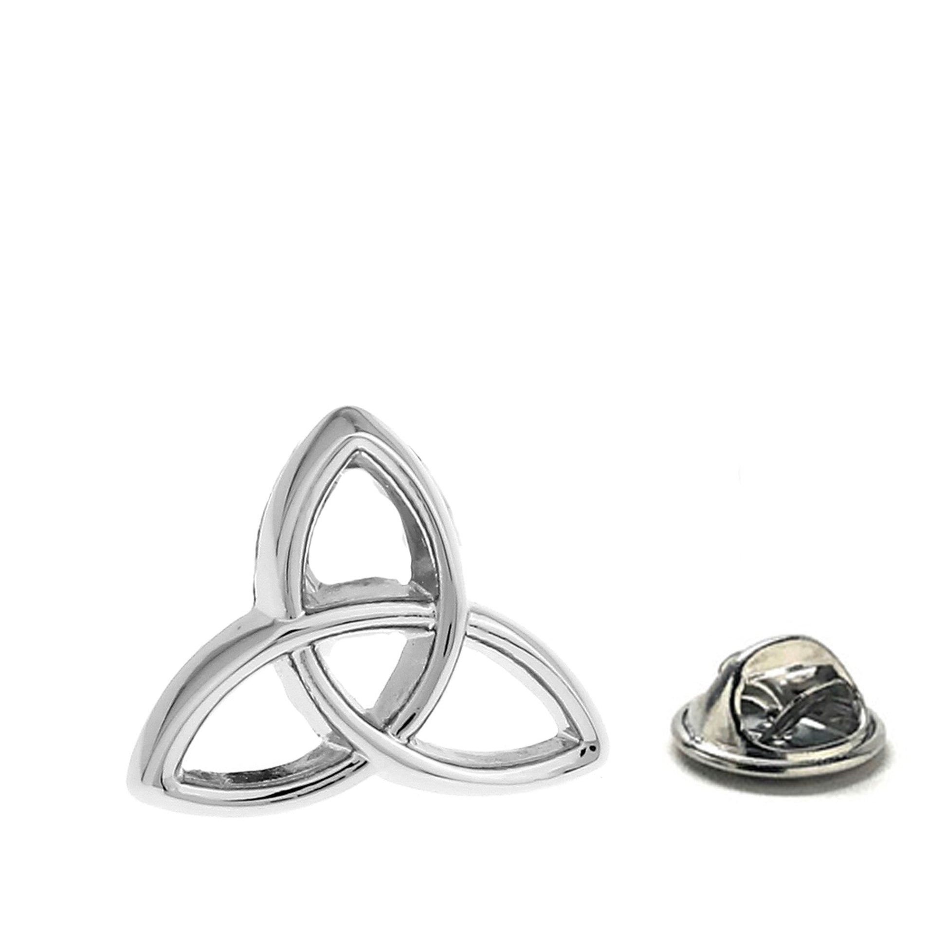 silver celtic trinity knot lapel pin