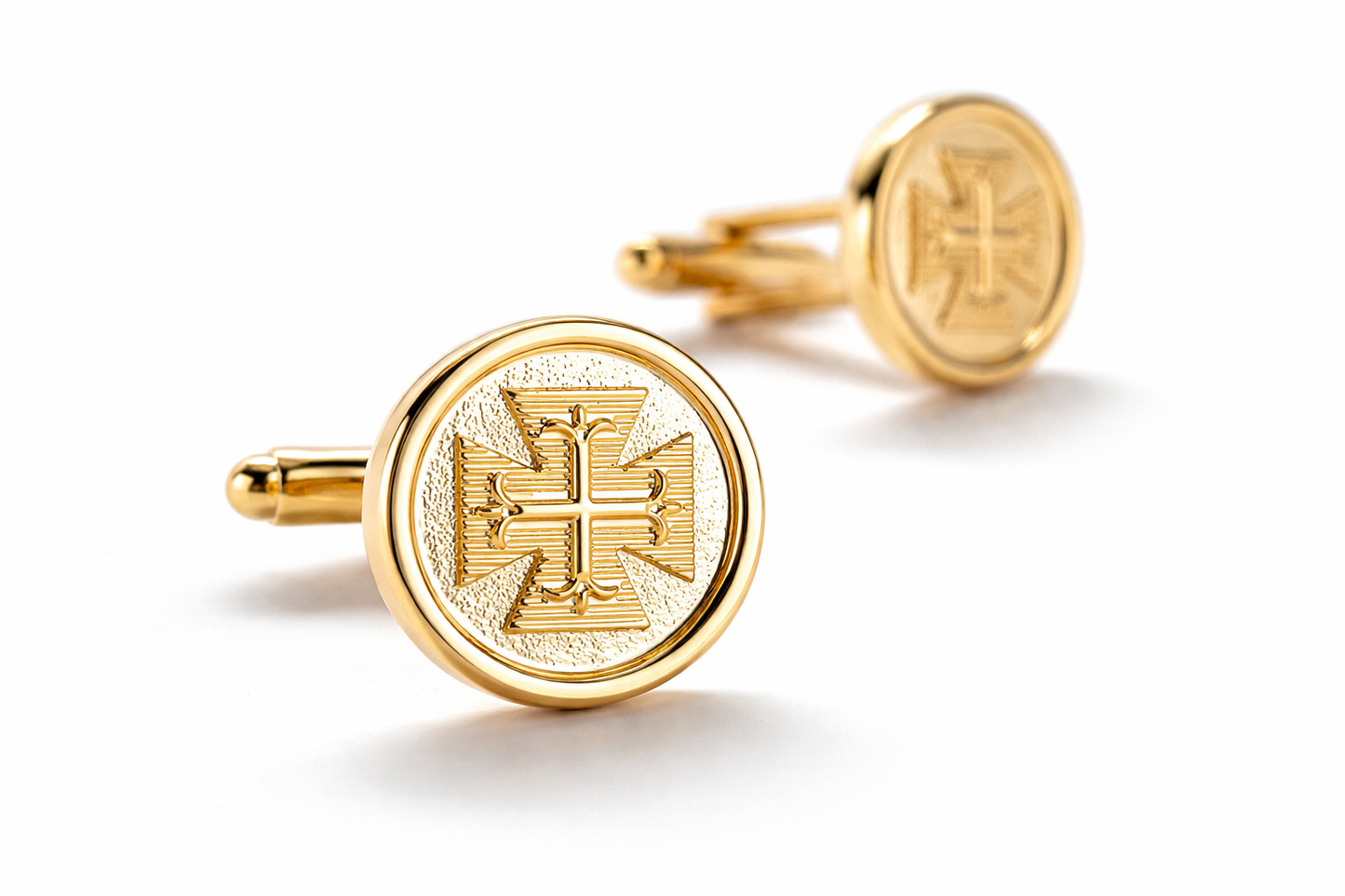 gold bottoni cross cufflinks