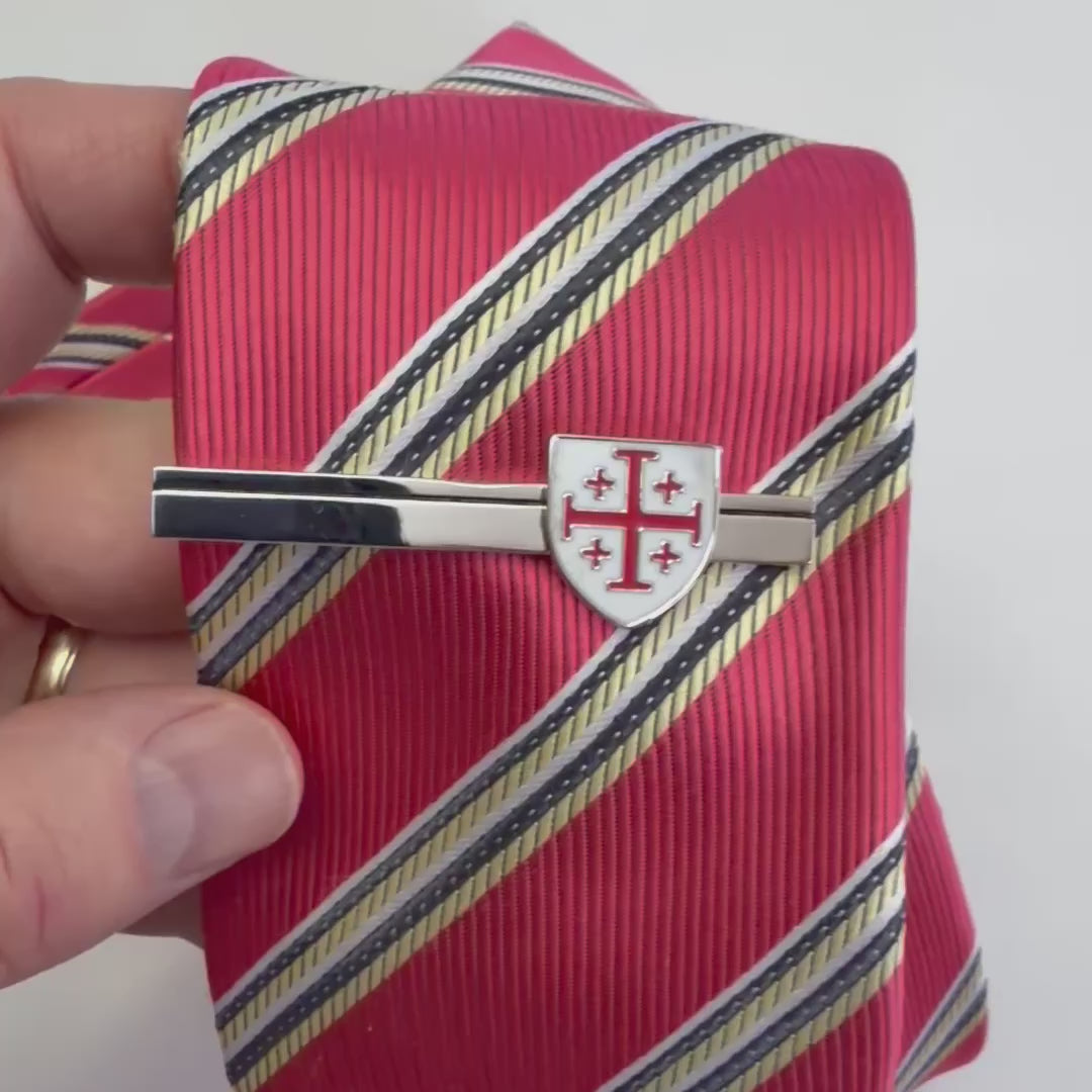Jerusalem Cross Shield Tie Clip