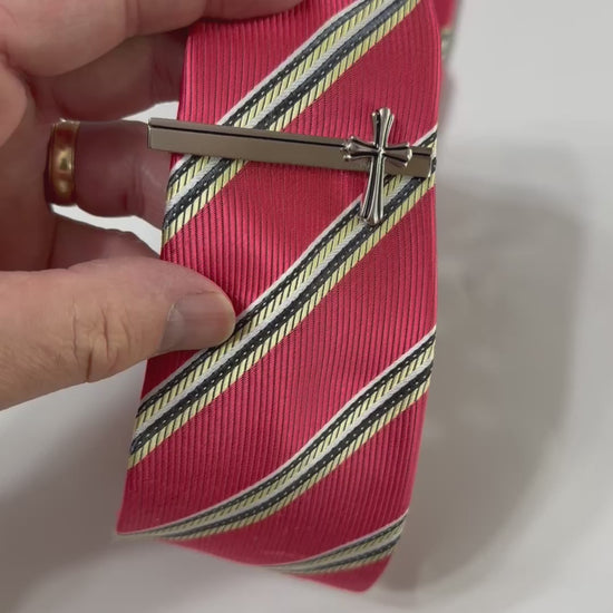 Elegant Christian Silver Tie Bar for Men 