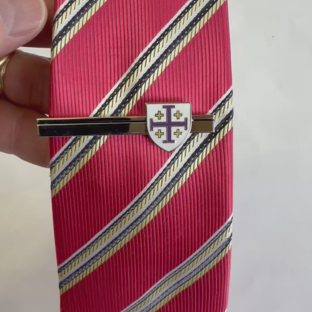 Jerusalem Cross Shield Tie Clip 