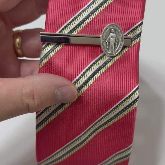 Spanish Edition Miraculous Medal Mother Mary Tie Clip 