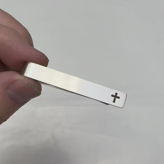 Black Enamel Cross Tie Bar 