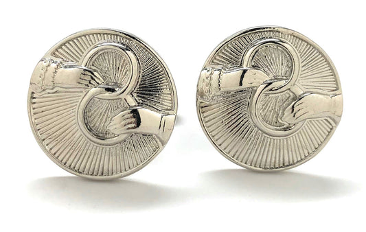 eternal rings cufflinks silver symbolic design